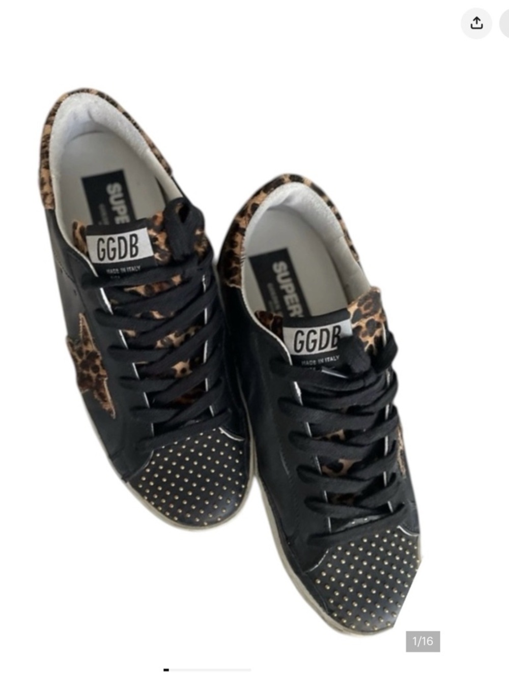 Golden Goose Superstar Pony Hair ,Leopard Print Sneakers - Picture 2 of 16